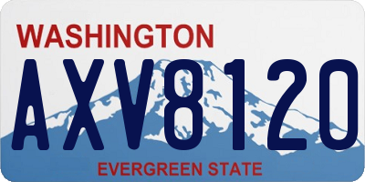 WA license plate AXV8120