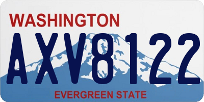 WA license plate AXV8122