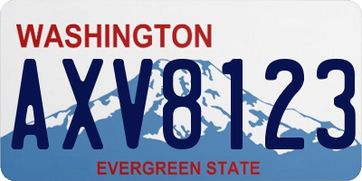 WA license plate AXV8123
