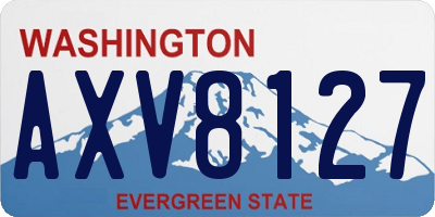 WA license plate AXV8127
