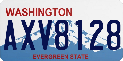WA license plate AXV8128