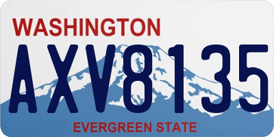 WA license plate AXV8135