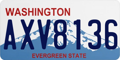 WA license plate AXV8136