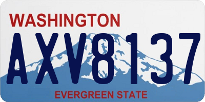 WA license plate AXV8137