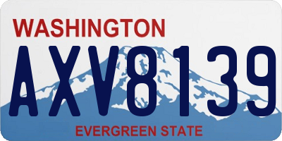 WA license plate AXV8139