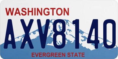 WA license plate AXV8140