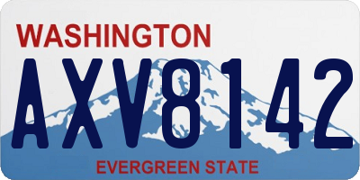 WA license plate AXV8142