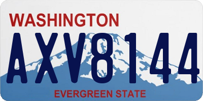 WA license plate AXV8144