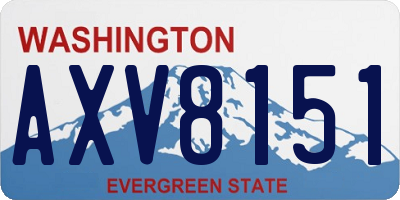 WA license plate AXV8151