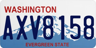 WA license plate AXV8158