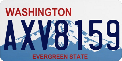 WA license plate AXV8159