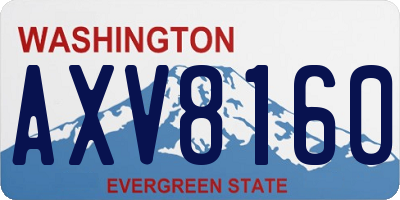 WA license plate AXV8160