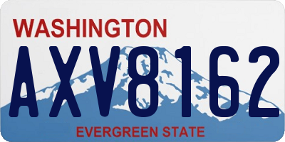 WA license plate AXV8162