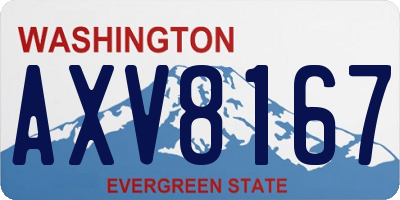 WA license plate AXV8167