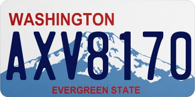 WA license plate AXV8170