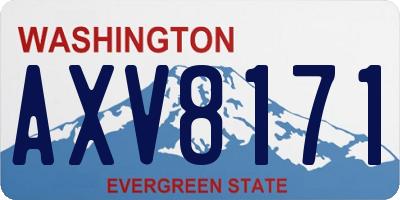 WA license plate AXV8171