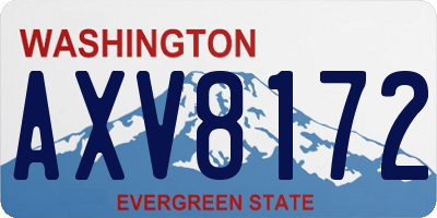 WA license plate AXV8172