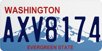 WA license plate AXV8174