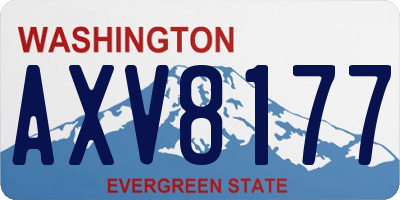 WA license plate AXV8177