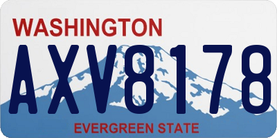 WA license plate AXV8178