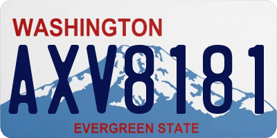 WA license plate AXV8181