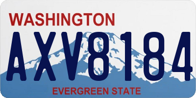 WA license plate AXV8184