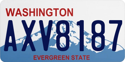 WA license plate AXV8187