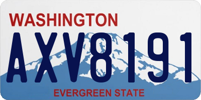 WA license plate AXV8191