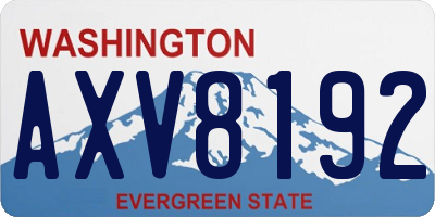 WA license plate AXV8192