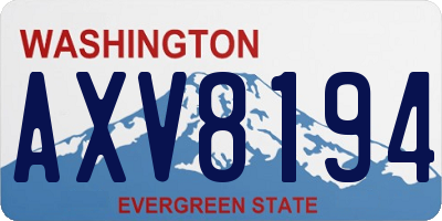 WA license plate AXV8194