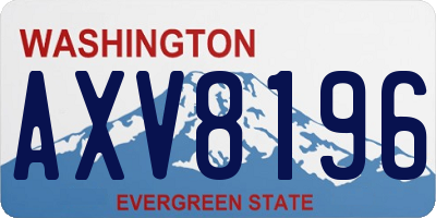 WA license plate AXV8196