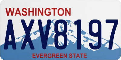 WA license plate AXV8197