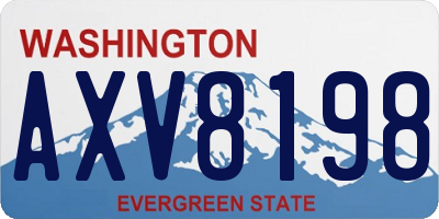 WA license plate AXV8198