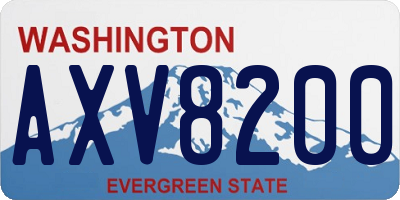 WA license plate AXV8200