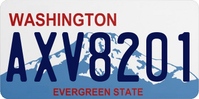 WA license plate AXV8201