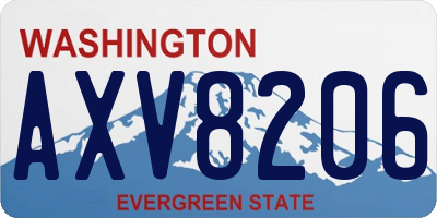 WA license plate AXV8206