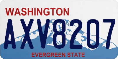 WA license plate AXV8207
