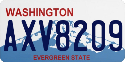 WA license plate AXV8209