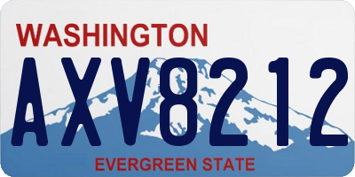 WA license plate AXV8212