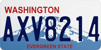 WA license plate AXV8214