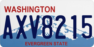 WA license plate AXV8215