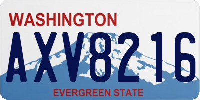 WA license plate AXV8216