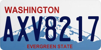 WA license plate AXV8217