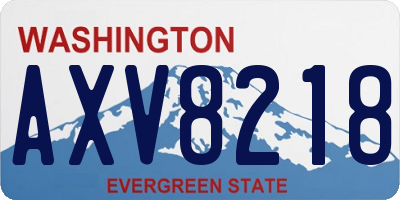 WA license plate AXV8218