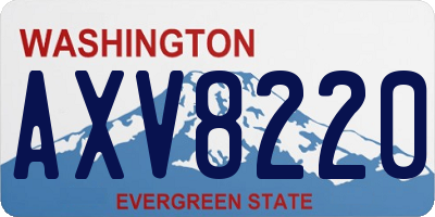 WA license plate AXV8220