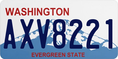 WA license plate AXV8221