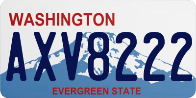 WA license plate AXV8222