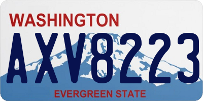 WA license plate AXV8223