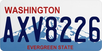 WA license plate AXV8226