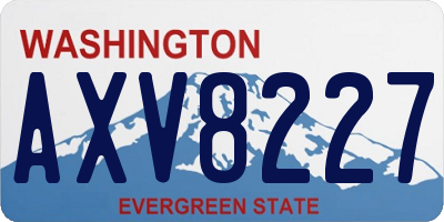 WA license plate AXV8227